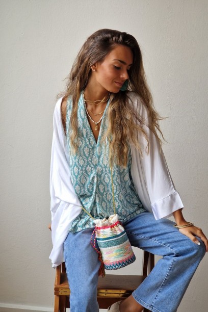 Kimono corto en color blanco