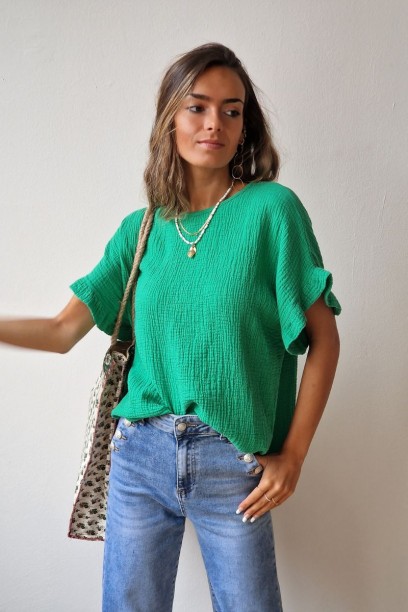 Blusa de bambula cuello...