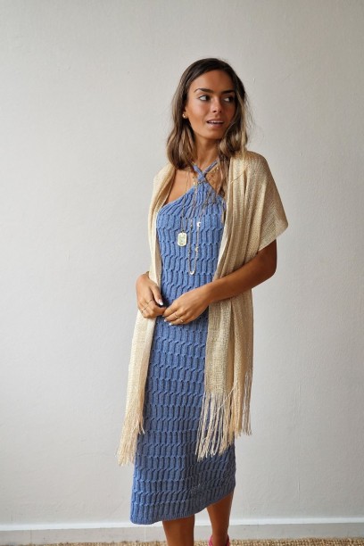 Vestido largo de crochet...