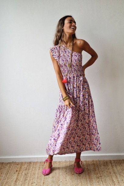 Vestido largo con nido de...