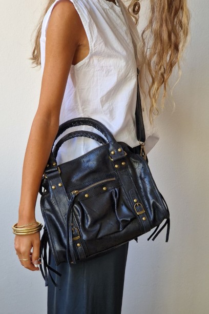 Bolso de piel negro