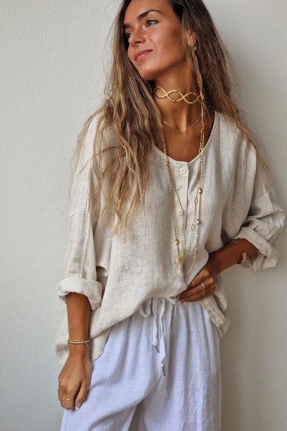 Camisa oversize  con manga...