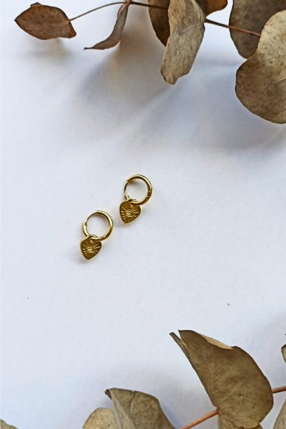 Pendientes dorados de acero...