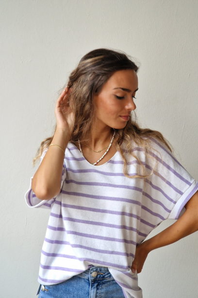 Camiseta oversize de rayas...