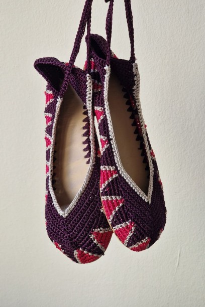 Bailarinas crochet con lazo...