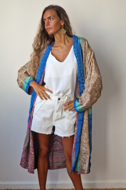 Kimono indio reversible en...