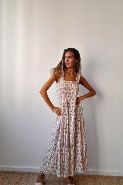 Vestido largo con estampado...