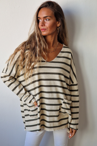 Jersey cuello pico con...