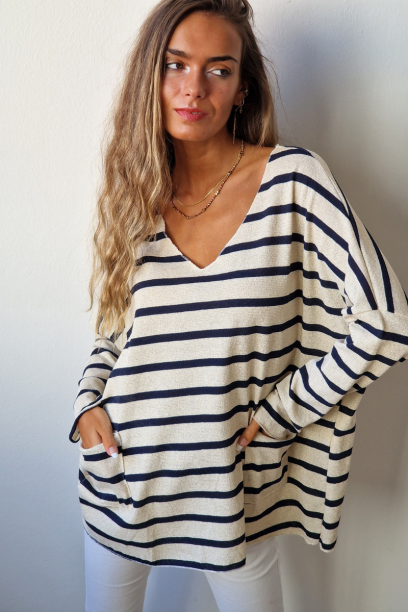 Jersey cuello pico con...