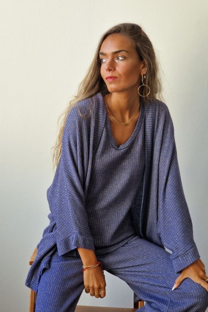 Chaqueta tipo kimono color...