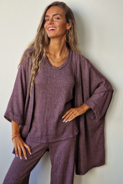 Chaqueta tipo kimono color...