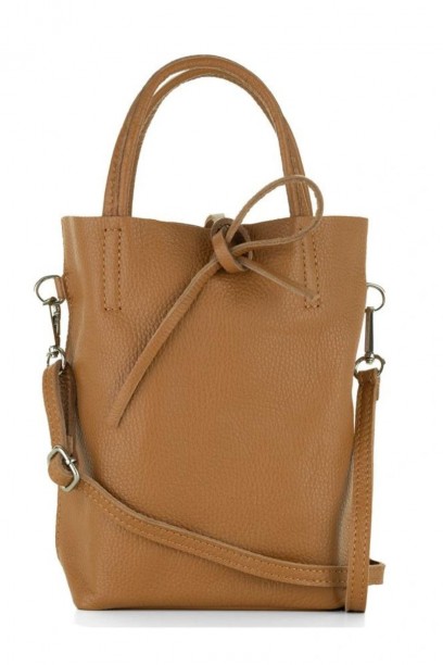 Bolso mini de piel camel...