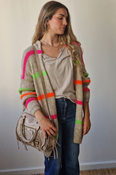Chaqueta oversize punto de...