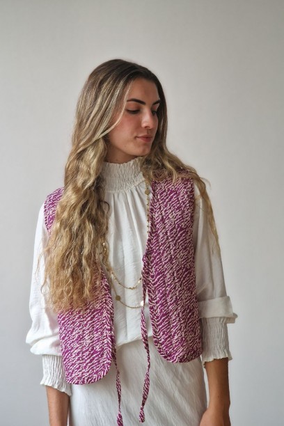 Blusa de crep cuello y puño...