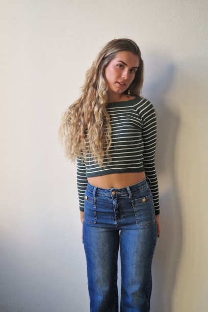 Jersey crop de rayas color...