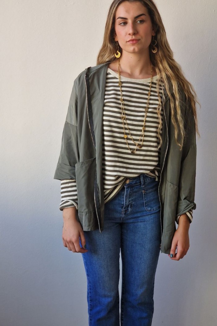Chaqueta verde militar larga online