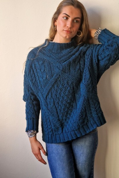 Jersey ochos azul de cuello...