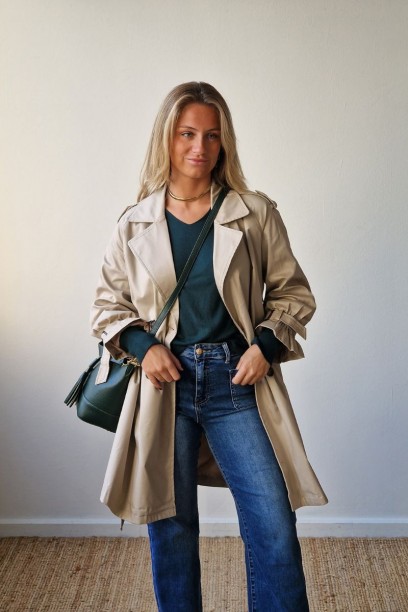 Gabardina de mujer beige