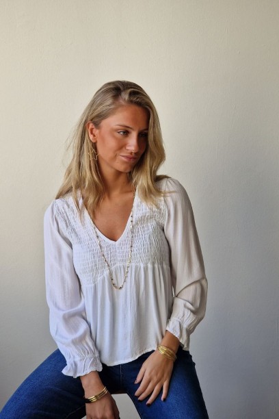 Blusa de mujer con tela de...