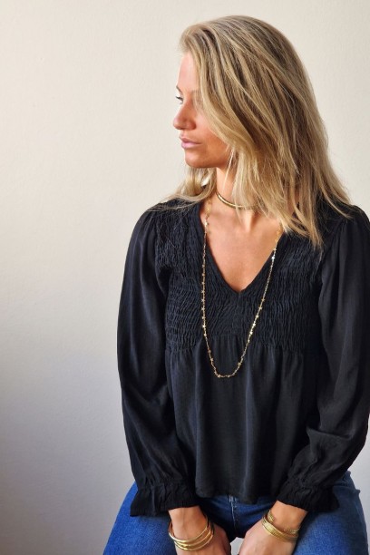 Blusa de mujer con tela de...