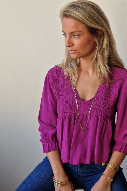 Blusa de mujer con tela de...