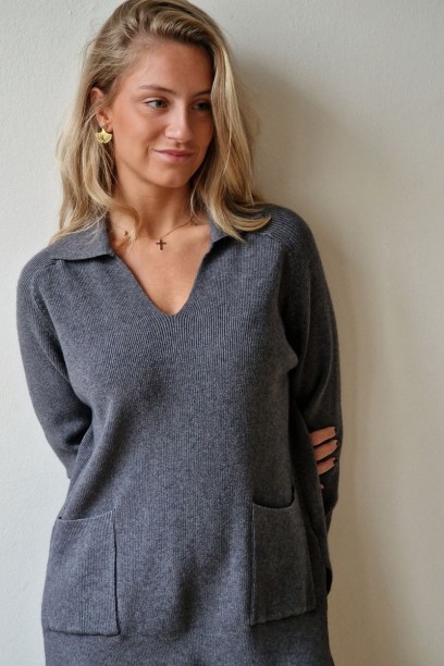 Jersey cuello camisero con...