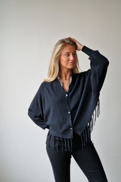 Chaqueta tipo poncho negro...