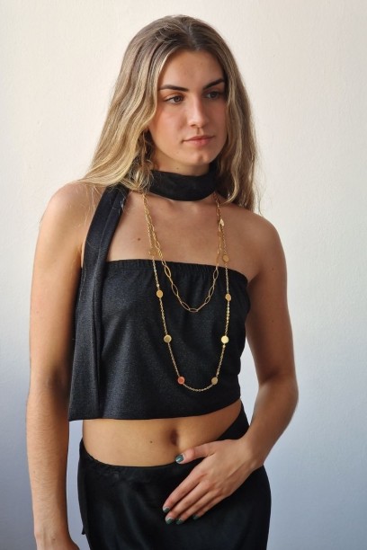 bandeau con fular en negro...
