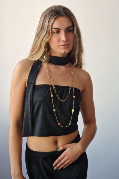 bandeau con fular en negro...