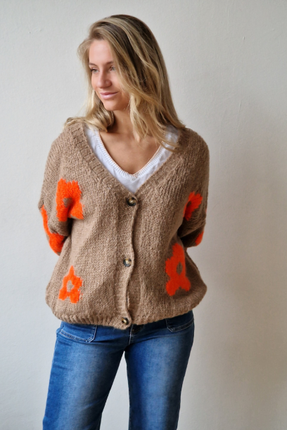 Chaqueta oversize de punto...
