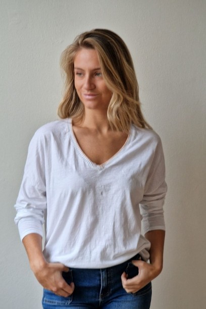 Camiseta básica blanca con...
