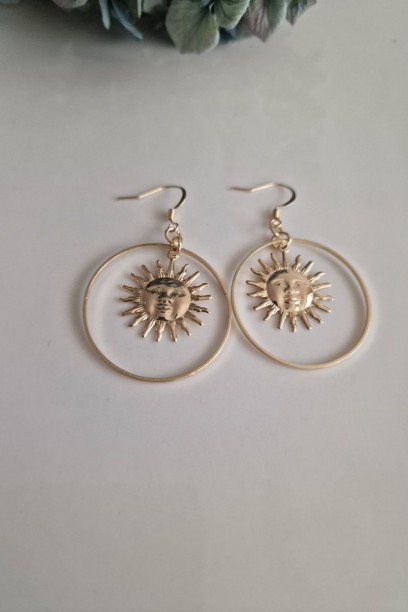Pendientes de acero aro soles