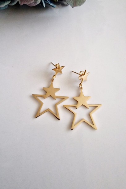 Pendientes acero estrellas