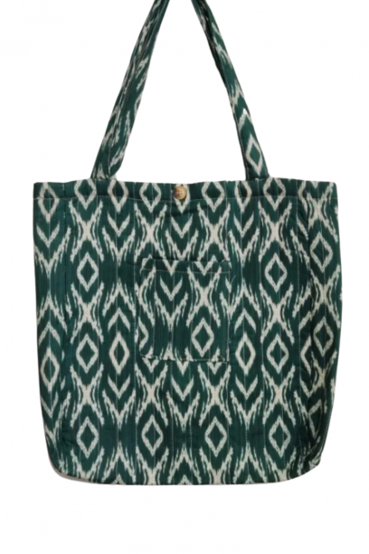 ¡Bolso estampa ikat verde...