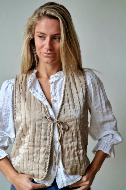 Camisa blanca crop lurex...