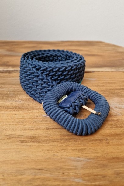 Cinturón trenzado azul marino