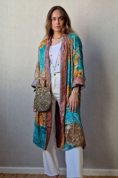 Kimono indio reversible en...
