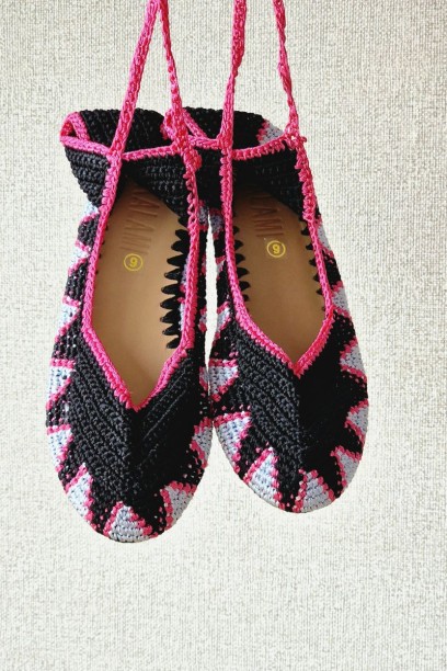 Bailarinas crochet negras...