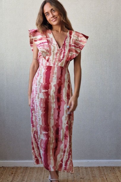 Vestido largo estampado con...
