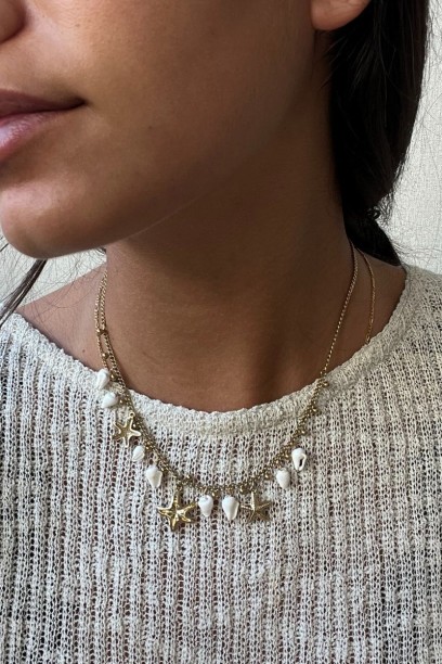 Collar abalorios y estrella...