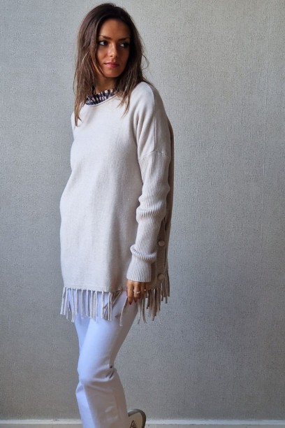 Jersey oversize de flecos...