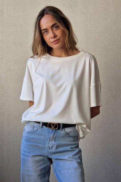 Camiseta cuello redondo blanca
