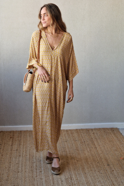 vestido atomo mostaza