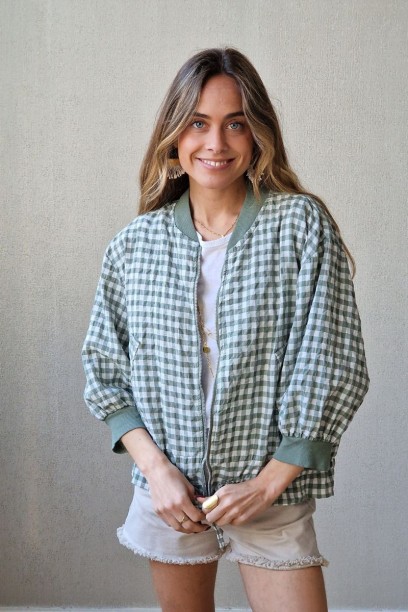 Chaqueta tipo bomber vichy...