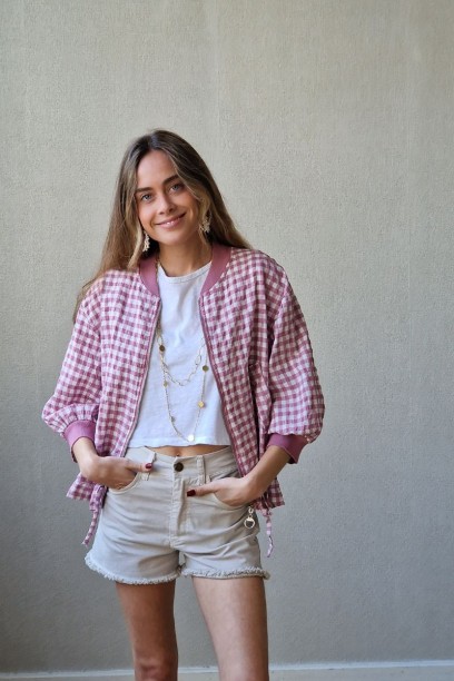 Chaqueta tipo bomber vichy...