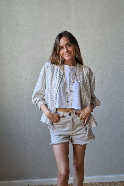 Chaqueta tipo bomber vichy...