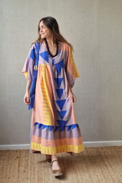Vestido estampado flúor...